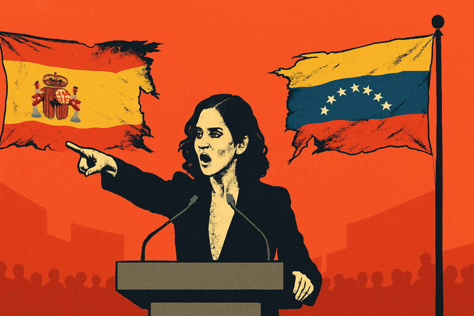 Ayuso compara España con Venezuela durante manifestación contra el Gobierno en Madrid