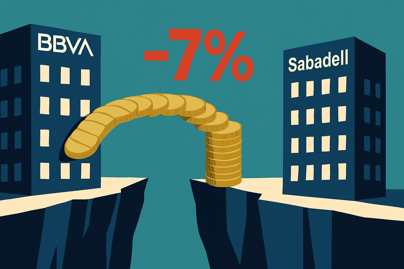 BBVA debe decidir si invierte 1.300 millones adicionales para eliminar la prima negativa del 7% en su OPA sobre Sabadell
