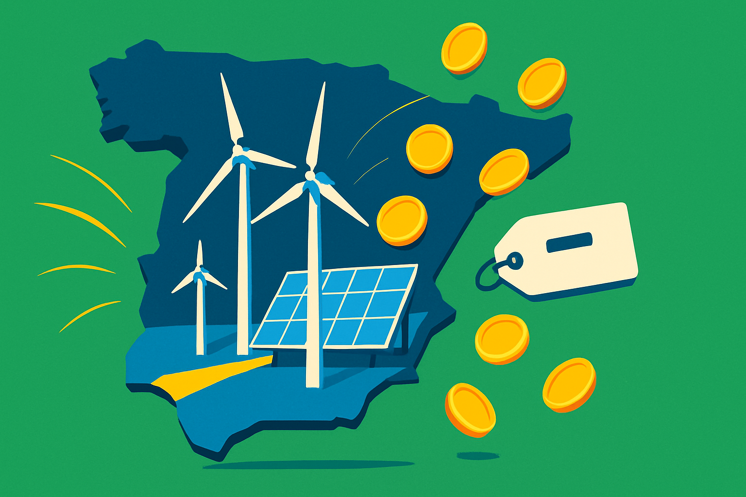 España alcanza el 56% de energía renovable en 2024 y registra precios eléctricos negativos por primera vez