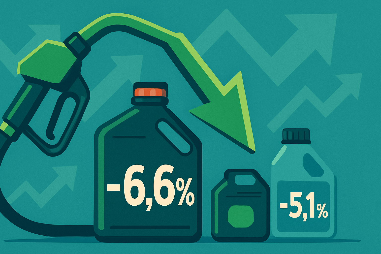 Los precios de los combustibles registran descensos del 6,6% en diésel y 5,14% en gasolina durante 2025