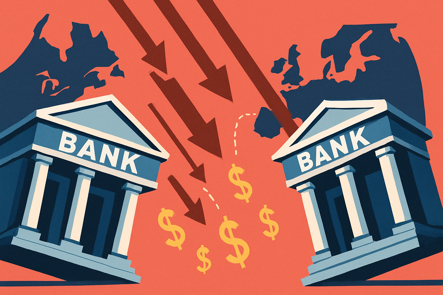 Pérdidas crediticias de dos bancos regionales estadounidenses provocan caídas del 2,5% en la banca europea