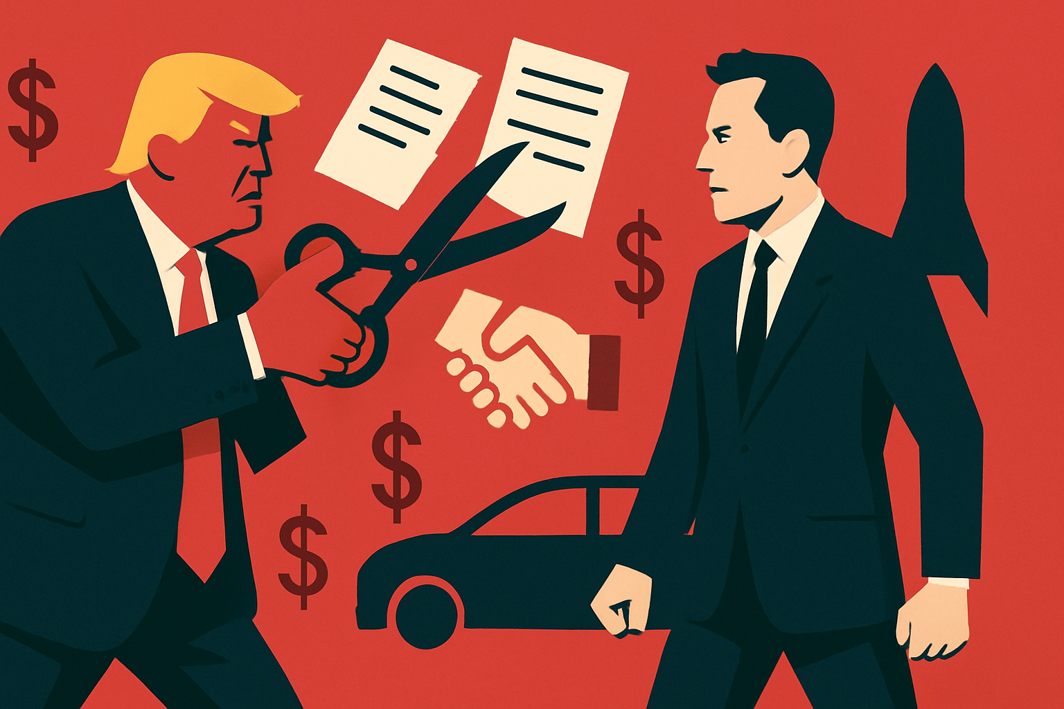 Trump amenaza con cortar contratos federales a empresas de Musk tras conflicto público