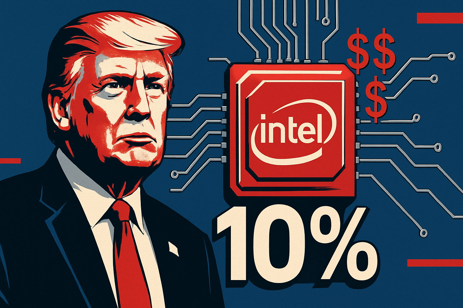 Trump anuncia que el gobierno estadounidense adquiere participación del 10% en Intel por 8.900 millones de dólares